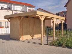 Einzelcarport 7045 Akzent mit seitlichem Geräteraum